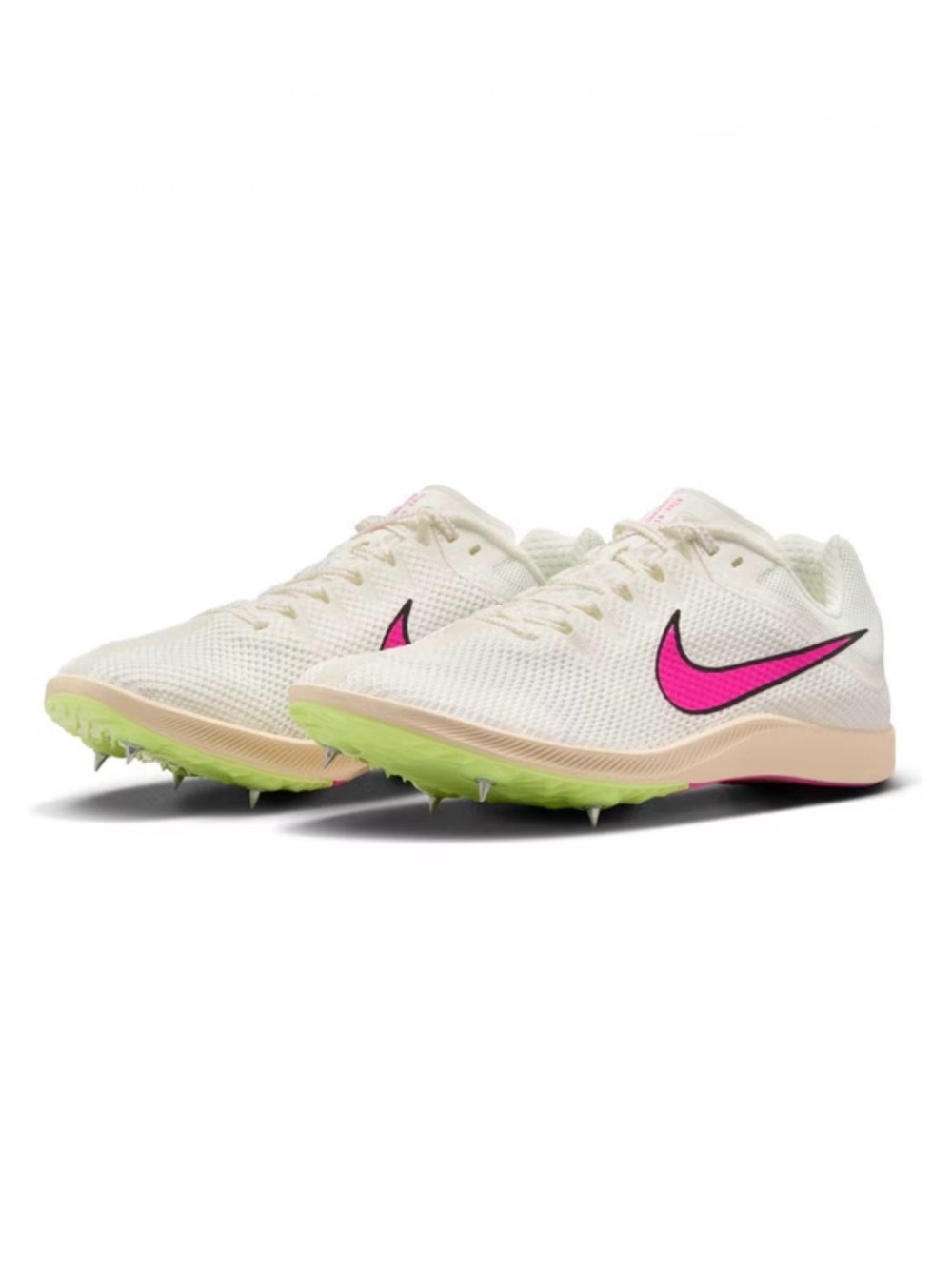Nike Zoom Rival Distance Unisex Track & Field Shoes Track Spikes wit Pink Swoosh
